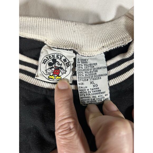 Vintage Mickey & Co. Hockey Style Sweatshirt Mens Size XL Black White Embroidery - Picture 5 of 9